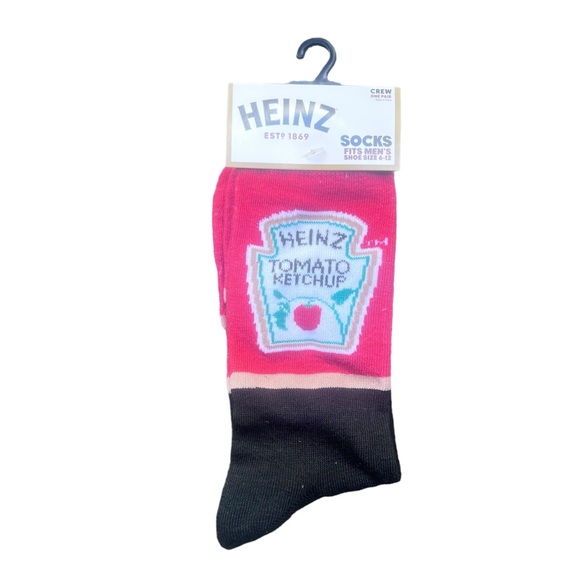 3/$20 Heinz ketchup funny unisex novelty socks men’s crew sock size 6-12 - Picture 2 of 3
